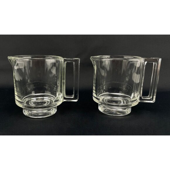 Vintage Fidenza Italy glass creamer, clear glass Joe Colombo, Mid Century 1960s - Picture 5 of 9